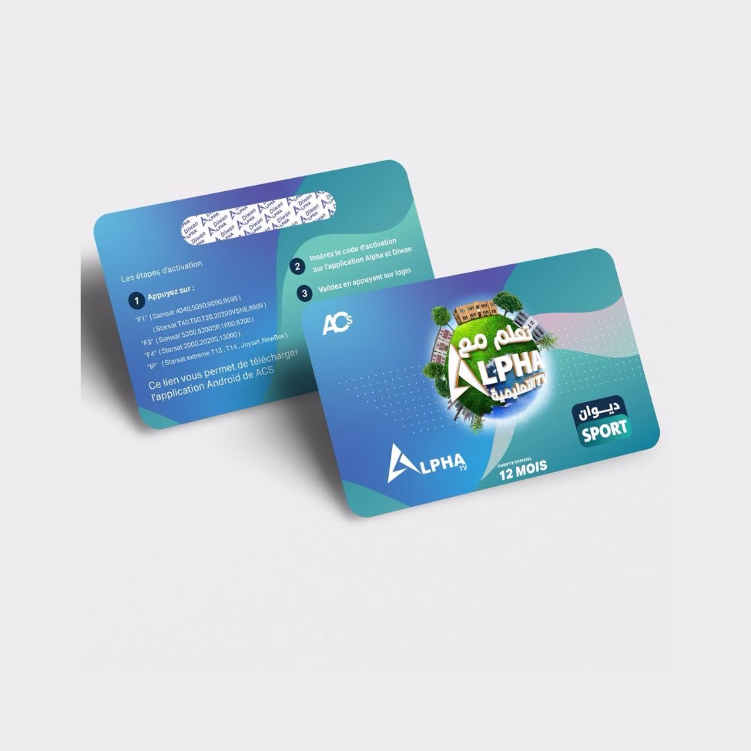 Pack Abonnement ALPHA IPTV + DIWAN SPORT TV + ATTAALIMIYA 12 MOIS